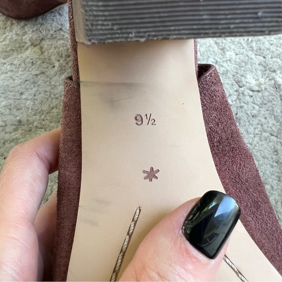 Splendid Rose Suede Peep Toe Criss Cross Elastic Slingback Block Heel Booties - Picture 10 of 11